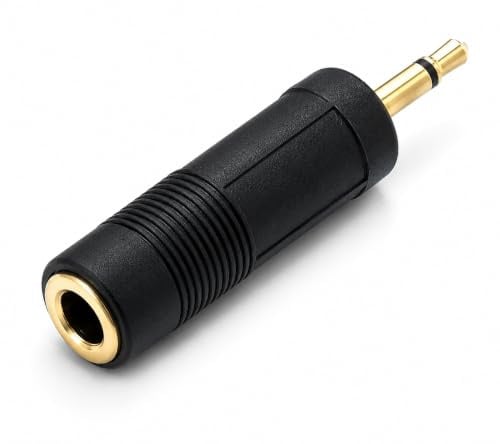 DRUT stücke 6,35mm Mono Jack Buchse auf 3,5mm Mono Jack Stecker Audio Kabel Konverter Adapter Vergoldete Kontakte Schwarz