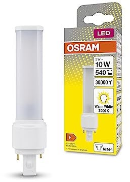 OSRAM Dulux LED D10 EM, G24D-1, 5W, 540LM, 3000K, éclairage ciblé grâce au capuchon d'extrémité rotatif, remplacement de LED pour les lampes lumineuses compactes classiques avec socket g24d-1