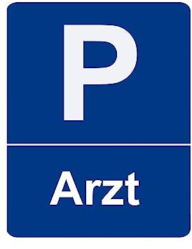 Parkplatzschild Arzt - Hinweis Schild aus Kunststoff für Ihren Parkplatz in verschiedenen Größen und Bohrungen