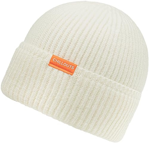 CHILLOUTS Cotton Meets Wool Umschlagmütze Strickmütze Wintermütze Beanie Baumwollmütze Wollmütze Damen/Herren - mit Umschlag, Umschlag Winter