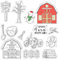 craspire Farm Clear Rubber Stamps Weihnachten Schneemann Wegweiser Heuhaufen Traktor Baum Zaun Birdie Wort Transparent Vintage Poststempel Silikonsiegel Stempel Journaling Kartenherstellung DIY
