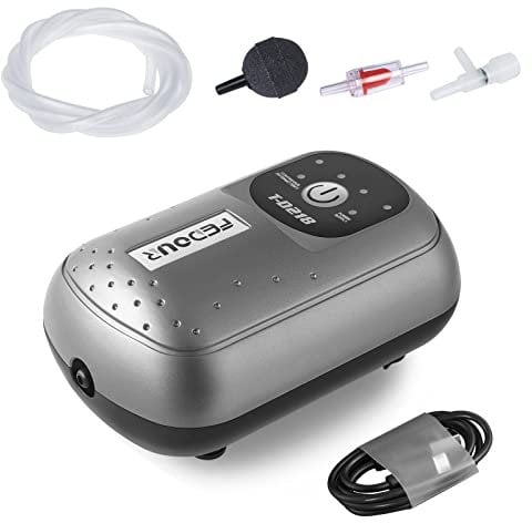 PYPABL Portable USB Aquarium Air Pump, Intelligent Battery Oxygen Pump, Whisper Aerator for up to 400L Fish Tank, Outdoor Fishing, Aquatic Transport, Aquatic Market (1 Outlet)