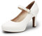 DREAM PAIRS Mary Janes Décolleté Scarpe Classiche Scarpe da Donna con Tacco Alto con Comoda Soletta,Size 38,Bianco,SDPU2425W
