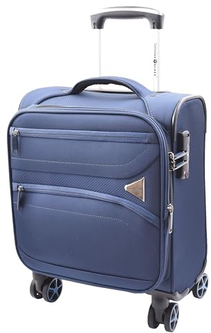 House Of Leather Expandable 8 Wheel Soft Luggage Bag Travel Suitcase TSA Lock Japan Navy