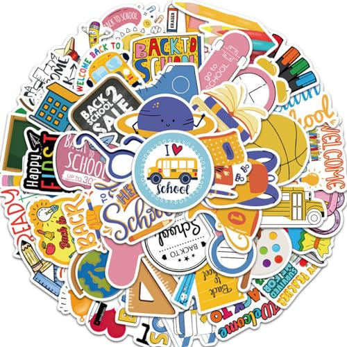 VIKY® Einschulung Sticker Schulanfang Aufkleber für Mädchen Jungen, Schuleinführung Sticker Set für Schulkind Schulanfang Geschenke, Einschulung Deko Sticker für 1. Schultag Party Mitgebsel Geschenk