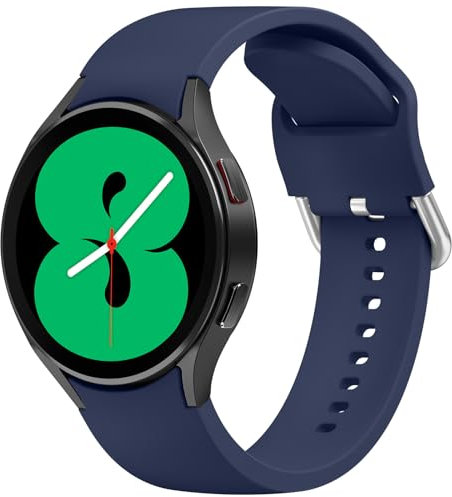 Samsung Galaxy Watch 4 Compatible Straps - 20mm Adjustable Silicone Band for Classic 40mm 44mm 42mm 46mm - Original Style for Women Men (Navy Blue)