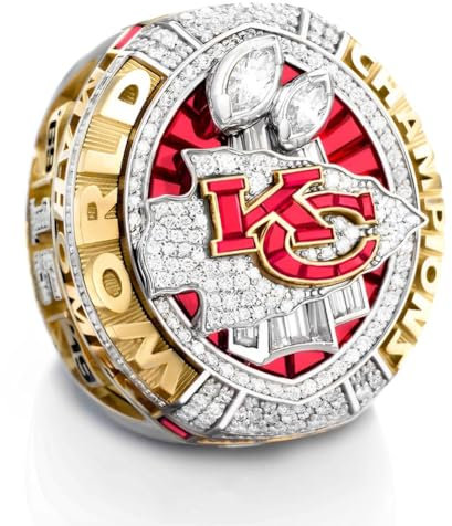 MCBEAN Super Bowl Champion Ring für Chiefs, 2020 KC Championship Loops Nachbildung NFL-Sammlerstücke, Männer, Frauen, Freunde, Rugby-Liebhaber, Alumni,8#