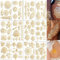 LEZED Temporäre Tattoos, 12 Blatt Gold Metallic Tattoo Mandala Festival Tattoos Wasserfest Flash Glitzer Tattoos Erwachsene Halloween Tattoos Temporary Tattoo Damen für Körper,Gesicht,Arme und Beine
