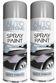 SDMAX All Purpose Gray Primer Spray Paint, Suitable for Wood, Metal, Plastic, and, Glass Surface, Fast Drying, Easy Application, Interior and Exterior Usage, 250ML (2 Pcs)