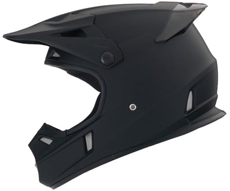 Woljay Motocross Dirt Bike Helmet Off-Road Street BMX MX Full Face Helmets for Unisex-Adult Youth Kids DOT (M,Matte Black)