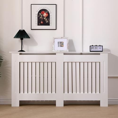 AVC Designs Extra Large Radiator Cover Modern Design Vertical Slats White…