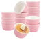 SHUESS Juego de 12 cuencos de crema Brulee, 200 ml, para hornear, aptos para horno, 9,3 x 5,2 cm (rosa)