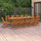 Keyroto Gartenmöbel Set Holz 12 Personen Garten-Essgruppe 6 Personen Gartenmöbel Set 6 stühle mit Tisch Gartentisch mit stühlen Balkongarnitur Klappstuhl Massivholz Akazie-Ohne Armlehnen-13-tlg
