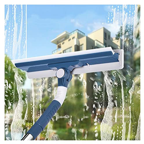 Abzieher-Fensterreinigungsset für zu Hause, 2-in-1 drehbare Fensterreinigungsstange/Teleskop-Staubwedel mit großer Reichweite, mit wiederverwendbarem und waschbarem Pad, Fensterreinigungswerkzeug fü