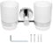 QWORK® Zahnbürstenhalter zur Wandmontage, Zahnbürstenhalter aus Edelstahl 304, Zahnbürstenhalter mit 2 Mundwasserbechern
