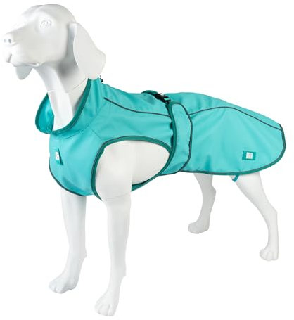 Max & Molly Regenmantel Hund wasserdicht, M, Turquoise, Sportliche Regenjacke für Hunde mit verstellbarem Bauchgurt, Reflektierend und Sicher, Regenjacke Hund mit Geschirröffnung
