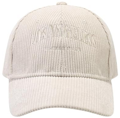 Little Boy Baseball Cap Damen Herren Herbst/Winter Cord Brief Bestickt Ente Kappe Outdoor Sport Sonne Baseball Cap Bleached Dad Hat, weiß, Einheitsgröße