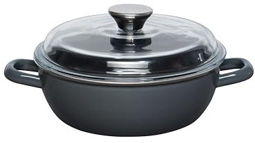Riess, 0043-003, Schmorpfanne mit Glasdeckel, 20cm, hoch DARK GREY, LBH 27.8x21.2x12.9cm, Gewicht 1.512kg