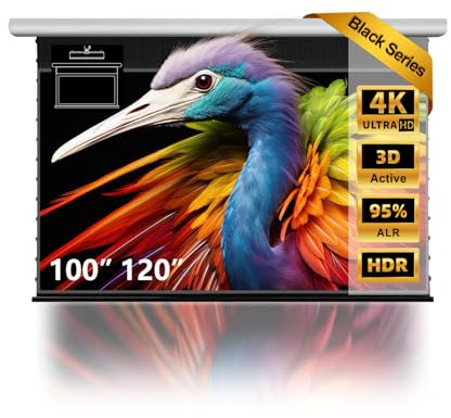 NothingProjector Elektrische ALR CLR Rollo Beamer Leinwand UST 120 Zoll | Für Ultrakurzdistanz-Projektor, 95% Deckenlicht abweisend, Motorisiert Ausziehbar, 4K/8K UHD, Decken- oder Wandmontage