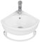 Lavabo de Salle de Bain Mural, Petit Lavabo D'angle en Céramique et Robinet Combinés avec Trop-Plein et Porte-Serviettes pour Maison Moderne et Extérieure(25cm/10in)