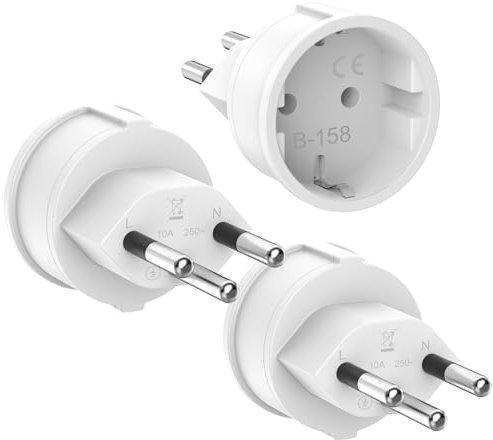 Adaptateur Prise Suisse 3 Pièces Adaptateur de Voyage Suisse, Prise Française vers Suisse, EU vers J - Socket, Adaptateur Type J pour Maldives, Rwanda, Liechtenstein