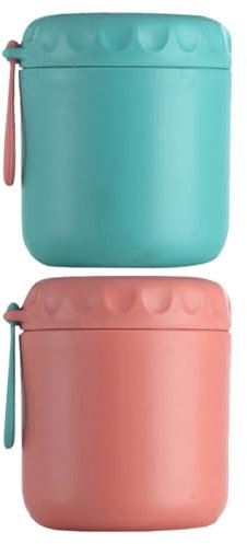 Zerodeko 2Piezas Taza De Desayuno Inoxidable De Práctica y Portátil Aislamiento Térmico Para Sopa y Leche