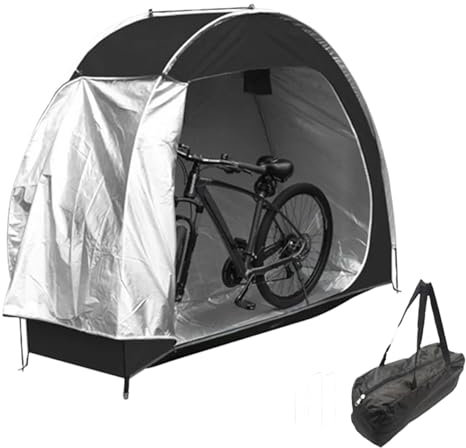Bike Shed 76.8x64.2x31.5in Bike Tent Rain & UV Protection Cover with Window & Inner Pocket Easy Assembly Outdoor Storage