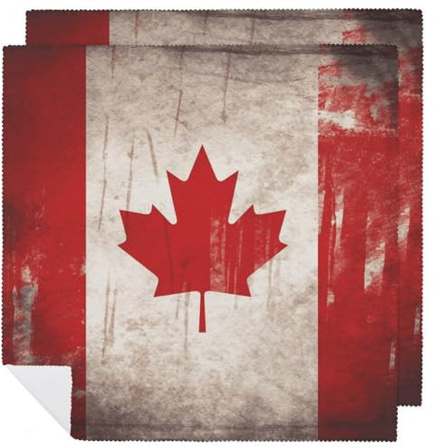 Stoffservietten, saugfähig, 2 Stück, waschbare Servietten, Retro, Kanada-Flagge, dekorative Stoffserviette, Tischzubehör für Partys, Hochzeiten, Cocktails