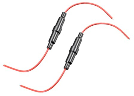 sourcing map Portafusibili a vite in linea, calibro 22, AWG, 2 pezzi, per fusibili tubolari da 6 mm x 30 mm