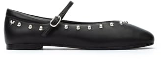 MARTINELLI Lariana Leather Ballerinas for Lady, Black/White, 9 UK