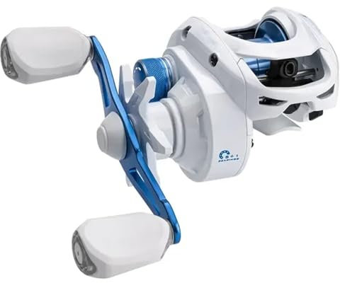 Wjnvfioo Baitcast-Rolle, 7 kg, max. Zugkraft 5 + 1, Anti-Reverse-Kugellager, 7.1, Hochgeschwindigkeitsübersetzung, Angelrolle, weiß, Rechtshänder