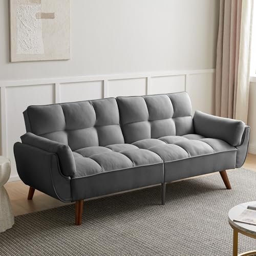 JIEXI Sofa 3 Sitzer Schlafsofa mit Schlaffunktion, Schlafsofa 190x75cm, Bequemes Geeignet Für Wohnzimmer, Zimmer, Schlafzimmer