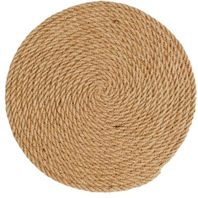 Round Woven Placemats, 30cm 1 Pack Natural Jute Kitchen Dinning Table Mats, Rustic Boho Heat Resistant Non-Slip Table Mats Braided Farmhouse Placemats