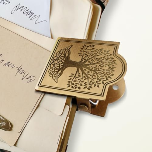ANATTASOUL Arbre de vie book clip pour Journal,Carnet | Vintage pince pour carnet aquarelle Pince Journaling Métal Book Clip Décorative clip carnet pour Livre et Marque-page