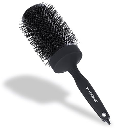 Blackomb Rundbürste für sehr lange Haare, mit Keramik Turmalin Nano Silber Beschichtung, XXL 125mm Körper - Haarbürste, Volumenbürste & Stylingbürste, 65mm