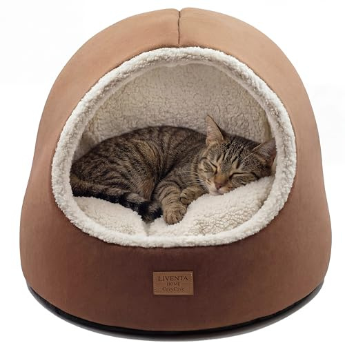 Katzenhöhle 45x45x45 cm – Katzenbett und Katzenhaus mit waschbarem Kissen