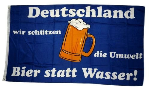 Fahne/Flagge Deutschland Bier statt Wasser 90 x 150 cm