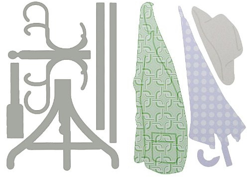alles-meine.de GmbH 9 TLG. Set XL Wandsticker Kleiderständer - Wandtattoo Garderobe Regenschirm Aufkleber Wandaufkleber - selbstklebend für Wohnzimmer und Kinderzimmer Deko Stick