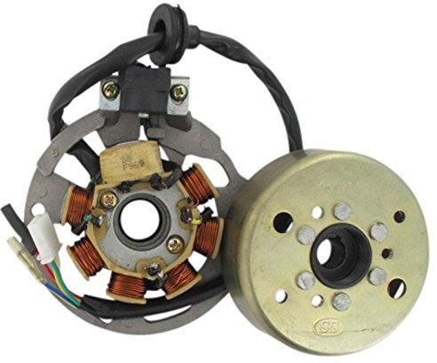 Xfight-Parts Lichtmaschine komplett mit Polrad (5 Kabel 1x3,2x1-Pol.) Stumpf rechts 14mm 2Takt 50ccm 1E40QMB Mawi Desire Race 2