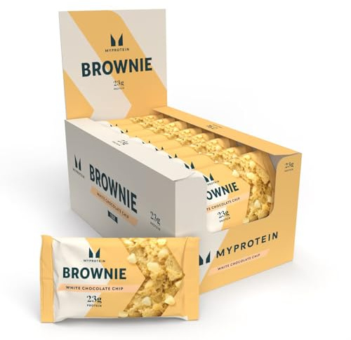 MyProtein Brownie - White Chocolate Chip, 23g Protein per Brownie, Delicious & Convenient Snack, Perfect for Anytime, Anywhere, Chewy Texture with Sweet Chocolate Chunks