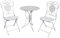 aubaho Gartenset Tisch und 2 Stühle Eisen Antik-Stil Gartengarnitur Bistroset weiß Metall