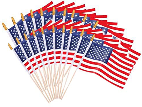 20 Drapeaux À Main Etats-Unis, Petits Et , Drapeaux Main Etats-Unis Design Supérieur Doré Décorations Patriotiques, Fête