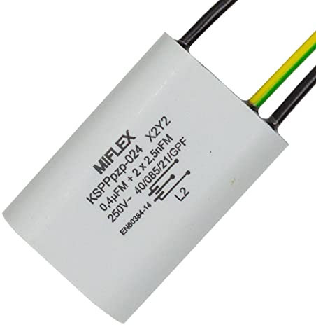 Miflex MKP Entstörkondensator für LED Lampen 0,4µF + 2x 0,0025µF (25nF) | 250V AC Spannung X2 Kondensator gegen Flackern | LED Entstörer Kondensator