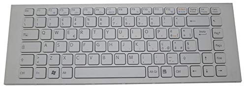 RTDPART - Tastiera per Computer Portatile Sony Vaio VPC-EA VPCEA VPC EA V089678F IT 148792651 550102L31-203-G, Cornice Bianca
