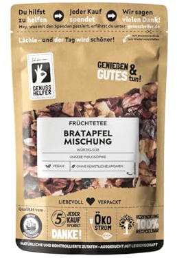 Bremer Gewürzhandel Bratapfel Früchtee, lose, Tee mit Früchten, Wintertee, fruchtig-süß, 5 x 100g