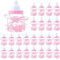 MINGZE 24 Stück Süßigkeiten Flasche, Candy Flaschen Babyflaschen Geschenkbox Baby Shower Party Candy BoxFavors Geburtstagsfeier Dekoration für Babydusche Party Taufe Geschenkpaket (Pink)