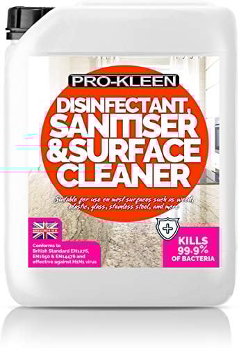 Pro-Kleen Y12D Disinfectant Sanitiser Surface Cleaner 5L, ULV Cold Fogger Liquid, Alcohol Free, Industrial Strength, Kills 99.9% Bacteria EN11276 EN1650 EN14476 Dilutes Upto 25:1