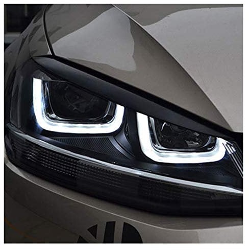 HTSM Scheinwerfer Augenbrauen Für V&W Für V&W Für Golf 7 Mk7 Für GTI Auto Scheinwerfer Augenbraue Augenlider ABS Chrome Trim Cover Aufkleber Augenbrauen Vordere Augenlider (Color : Schwarz)
