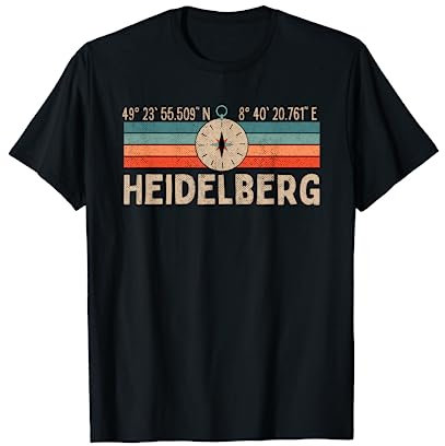 Vintage Heidelberg Kompass Retro Heimatstadt T-Shirt