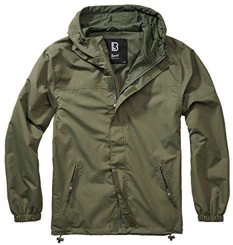 Brandit Summer Windbreaker Coupe-Vent d'été zippé sur Le Devant, Frontzip-Oliv, XXXXXL Mixte